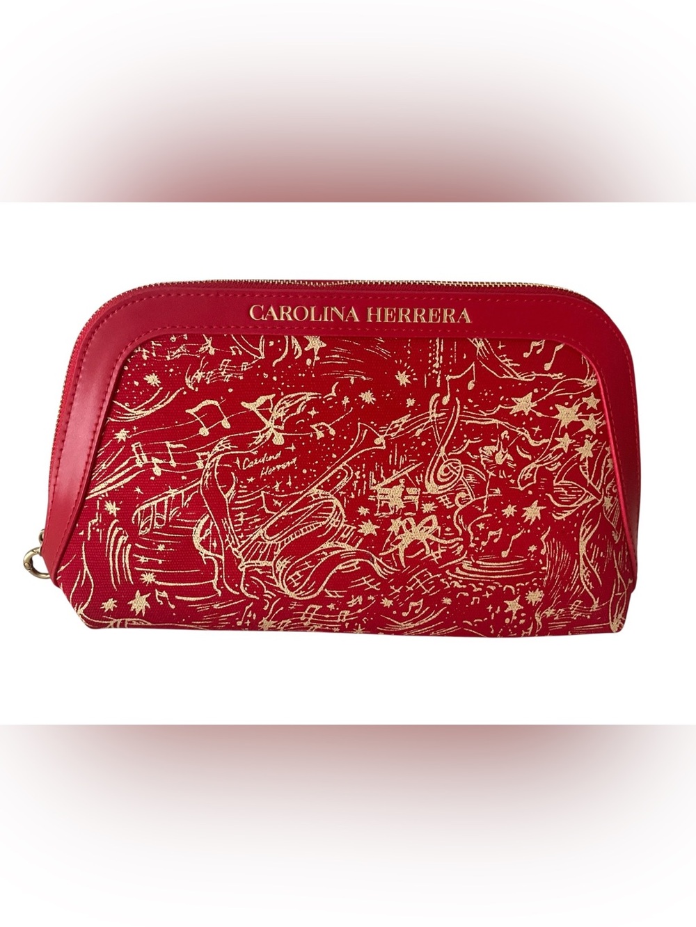 Carolina Herrera Red and Gold Make up Bag